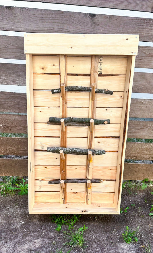 Unfinished paint-your-own Dog Stick Library in raw wood ready to customize